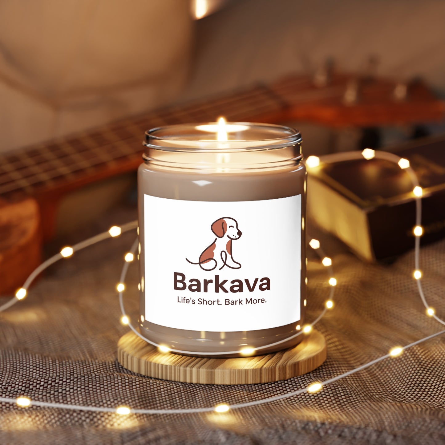 Scented Soy Candle - Barkava, Relaxation Gift, Pet Lover's Candle, Eco-Friendly Home Decor, Aromatherapy Candle, Friendship Gift